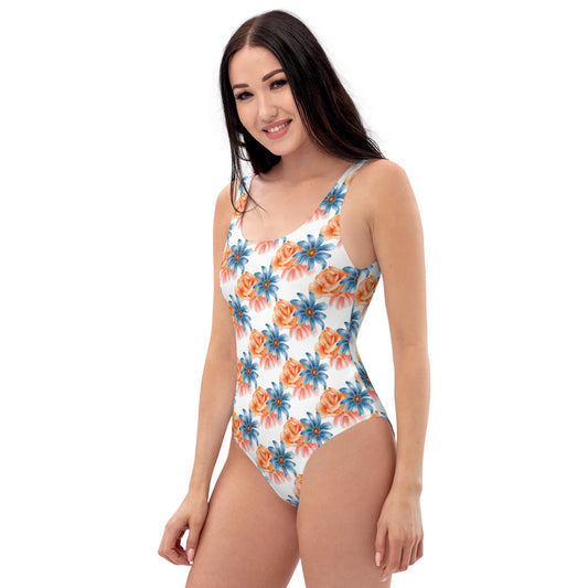 One-Piece Assorted Flowers Swimsuit